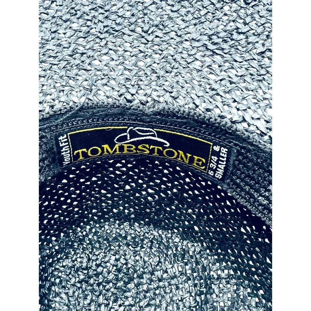 Tombstone Loom Explorer Black Hand Painted Unisex EXPLORER HAT Size 6 3/4